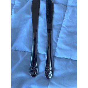 Cottagecore Kids Unbranded Teddy Bear Knife Set 2pc Silver